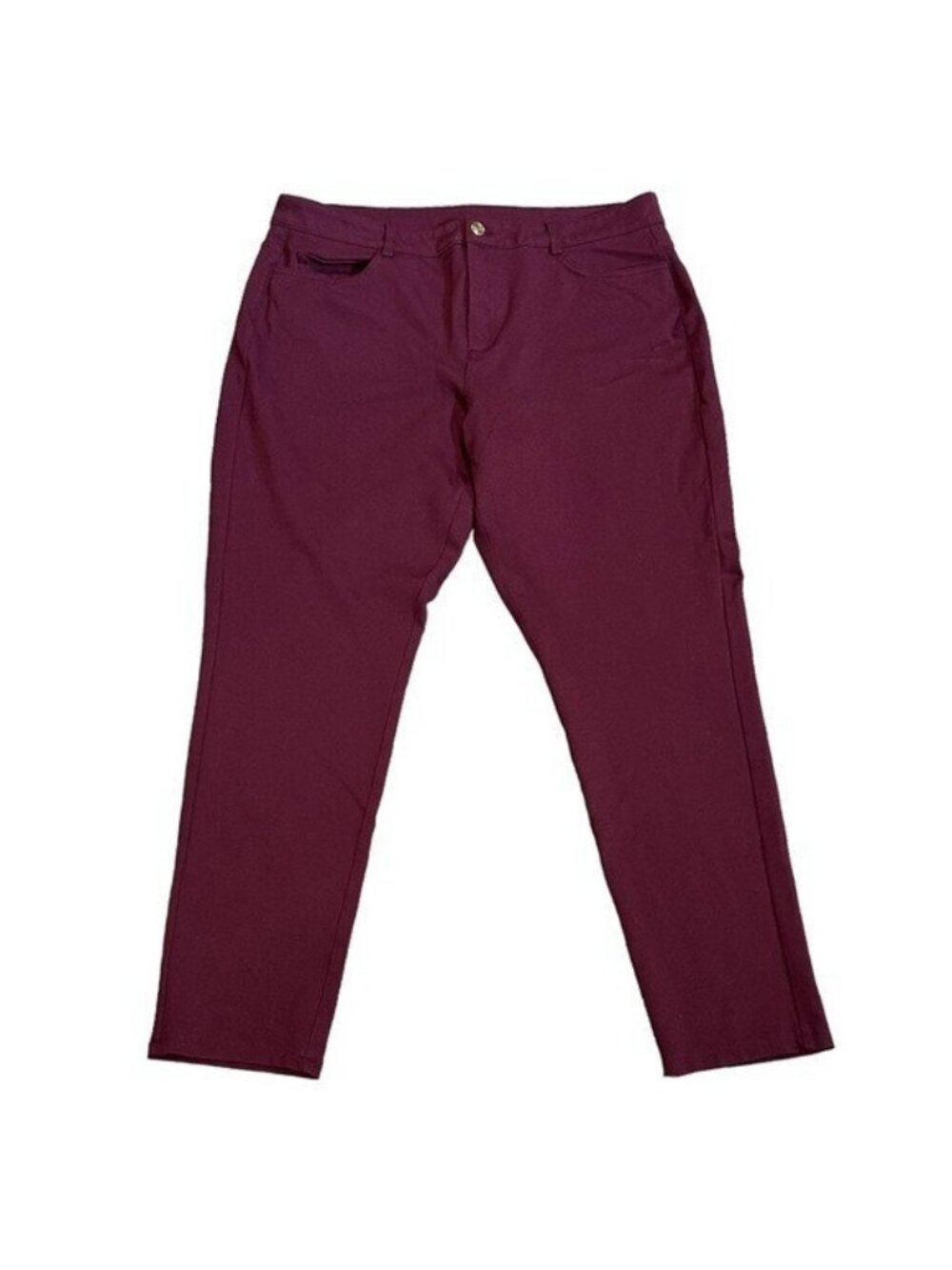 Michael Kors Women's 14 Skinny Mid Rise Jeggings Stretch Burgundy Knit Pants